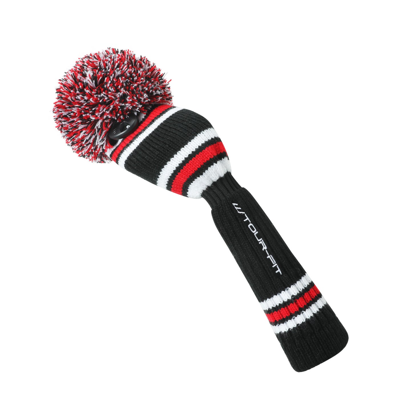 Golf Club Headcover | Tour Fit Double Layer Pom Pom Premium Knitted Golf Head Cover | Driver, Fairway, Rescue | Set of 3 or 4