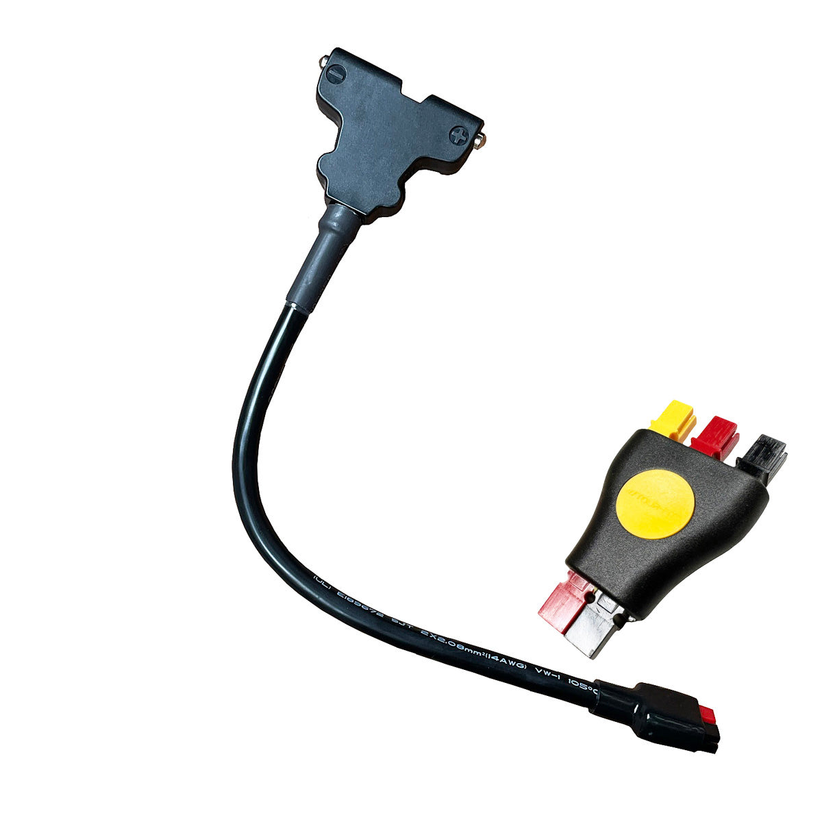 PowaKaddy T Bar Connector Golf Battery Cable with Black Red Yellow Plug N Play Adapter