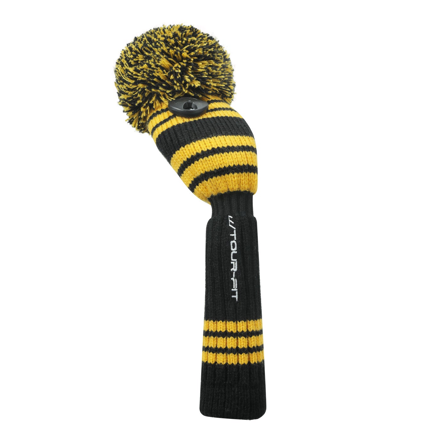 Golf Club Headcover | Tour Fit Double Layer Pom Pom Premium Knitted Golf Head Cover | Driver, Fairway, Rescue | Set of 3 or 4