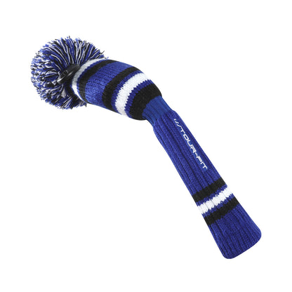 Golf Pom Pom Headcover Tour Fit Double Layer Knitted Golf Club Head Cover Blue/Black/White